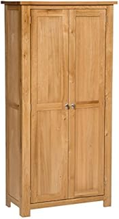 Hallowood Furniture Waverly Oak Large Storage Cabinet in Light Oak Finish  Solid Wooden 2 Doors Cupboard with Adjustable Shelves for Living & Kitchen  Multipurpose Cupboard for Office & Study Room