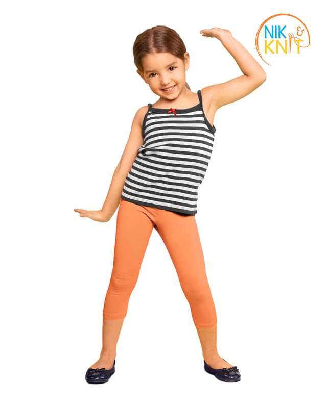 Image of NIK & KNIT Premium Stretchable Plain Capri Leggings for Girls /Kids | Night Wear | Leggings /Capris (Top /T-Shirt NOT Included)