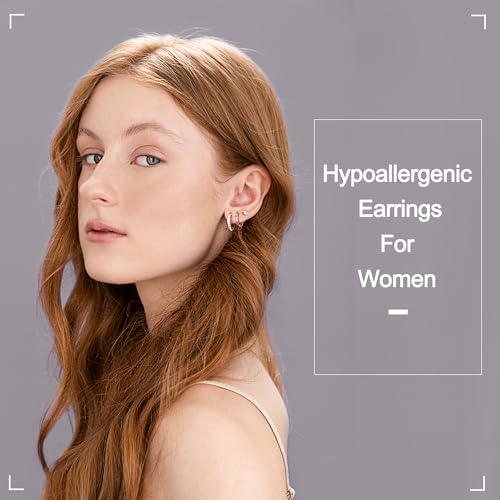 Surgical Steel Earrings Sets for Multiple Piercing Lightweight Small Huggie Hoop Earrings CZ Stud Earrings for Women Trendy Cartilage Hypoallergenic4