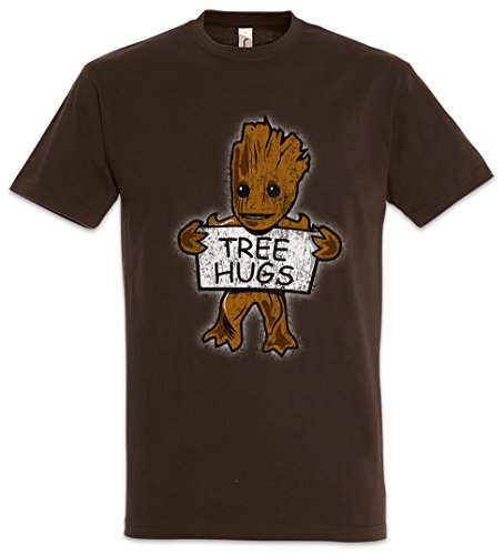 Urban Backwoods Tree Hugs Hommes T-Shirt Marron Taille 2XL