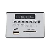 DC12V, Tablero de Decodificador de Cine en Casa E TF FM Radio Descarga MP3 Módulo de Audio de Audio USB Reproductor de Decodificación de 12V Memoria Negro (#1)