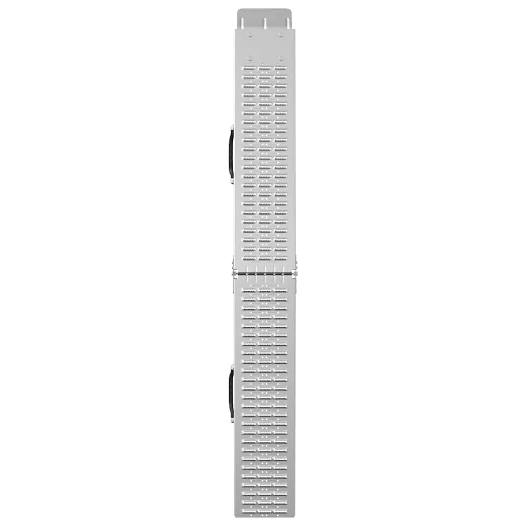 Rampa plegable de acero galvanizado, 186 x 23 x 4,5 cm, capacidad de carga de 200 kg por rampa, plata, antideslizante, plegable, para motocicleta, coche, silla de ruedas, taller, rampa de