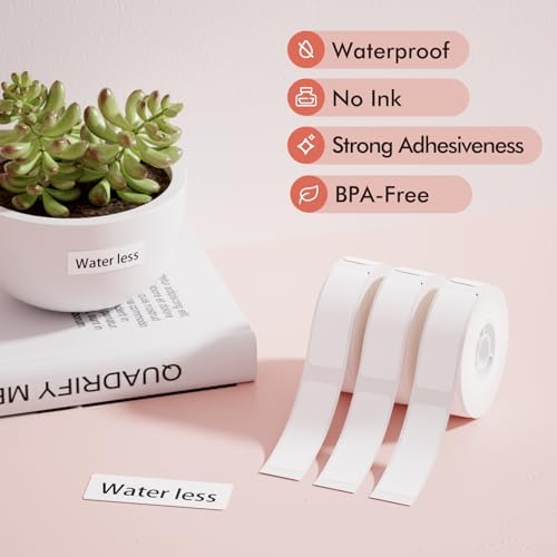 NIIMBOT Label Maker Tape D11/D110/D101, 12 x 40mm, 160 Sheets/Roll, 3 Rolls, Thermal Label Tape for Home and Office, White - 2