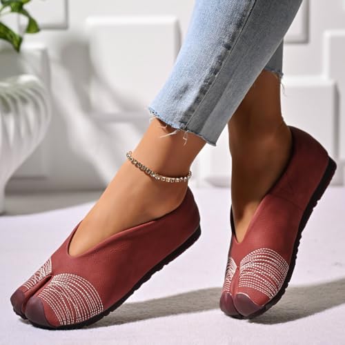 Women's Ballerina Slip On Shoes Non Slip Knitted Trainers Comfortable Breathable Summer Sporty Flat Shoes for3