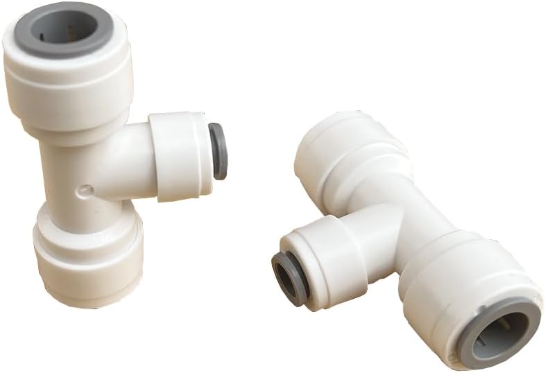 3 PC 1/4inch to 3/8inch OD Straight RO water system Fitting Replacement Connector, Reverse Osmosis Water Filter Tubing Adapter for Sink Filtration System (3 Way 1/4'' to 3/8" to 3/8")