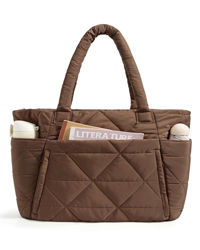 BAGSMART Puffy Quilted Tote Bag for Women
