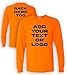 Kolossus Customizable High Visibility Long Sleeve Work Shirts Design Your Own Personalized t Shirts with Logo Photo Text Safety Orange