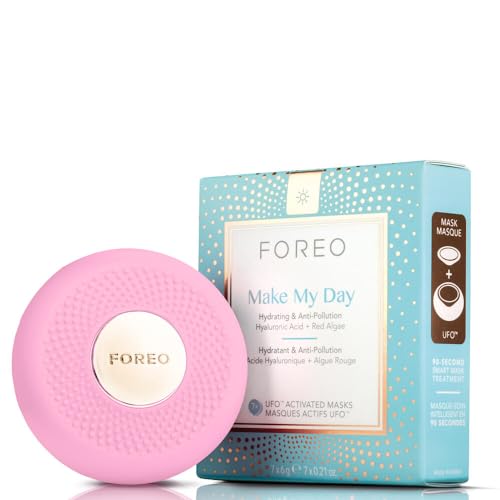 FOREO, UFO Spa em Casa, 5 em 1, Dispositivo de tratamento facial inteligente, Máscaras faciais, Term
