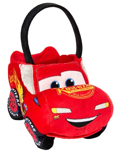 Spirit Halloween Lightning McQueen Plush Treat Bucket - Cars, Unisex Adult Multicolor