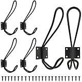 LLPJS Farmhouse Rustic Style Coat Hooks, Coat Rack Towel Hanger for Coats and Hats or Bags Clothes H