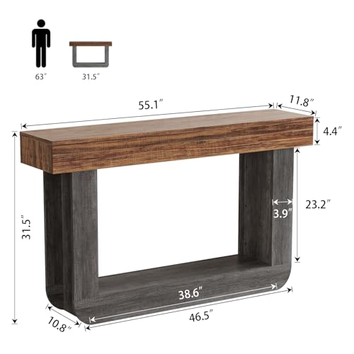 55" Farmhouse Console Table in Grey & Brown - $119.99 - Image 3