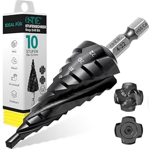 OSTTE Cobalt Stufenbohrer Pro, AlTiN-Beschichtung, Ø 4-22mm, 4X Spiral