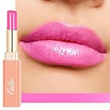Oulac Moisturizing Shine Pink Lipstick for Women - 2 in 1 Glossy Bright Pink Tinted Lip Balm, Hydrating Winter Lipstick for Dry Lips,Shine Juicy Finish Vegan 2.2g/0.07oz (15)