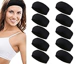Styla Hair Headbands for Women Pack of 10 Stretch No Slip Design Comfort for Casual Outfits, Spa Day, Workouts, Yoga, Running & More Black Headband