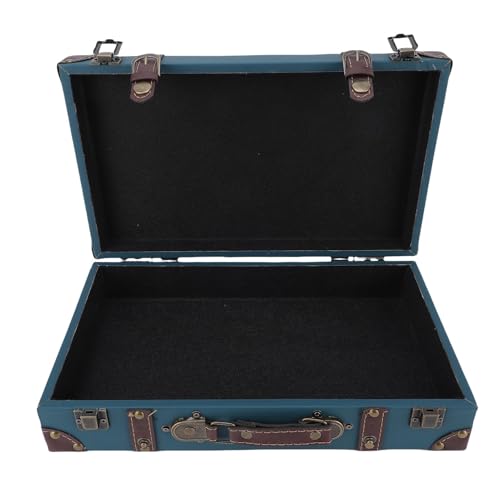 Sahgsa Vintage Industrial Style Suitcase - Composite Wood & PU Leather Decorative Trunk for Film Props