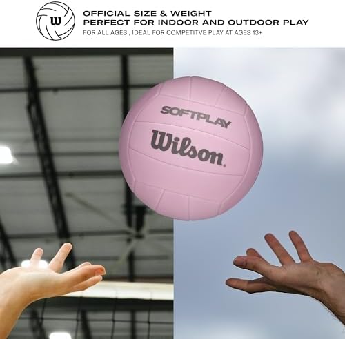 WILSON Soft Play Volleyball - Official Size, Pink - 5