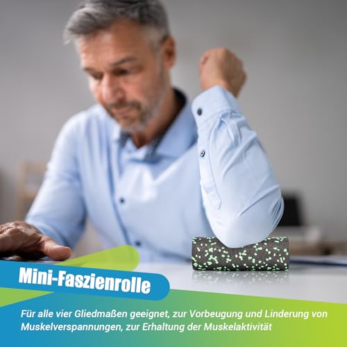 Gymerk Faszienroller Set mit Großer Duoball, Faszienball und faszienrolle klein, Faszien Set für Rücken Wirbelsäule Bein Dehnungen und Faszientraining, mit Training Posters