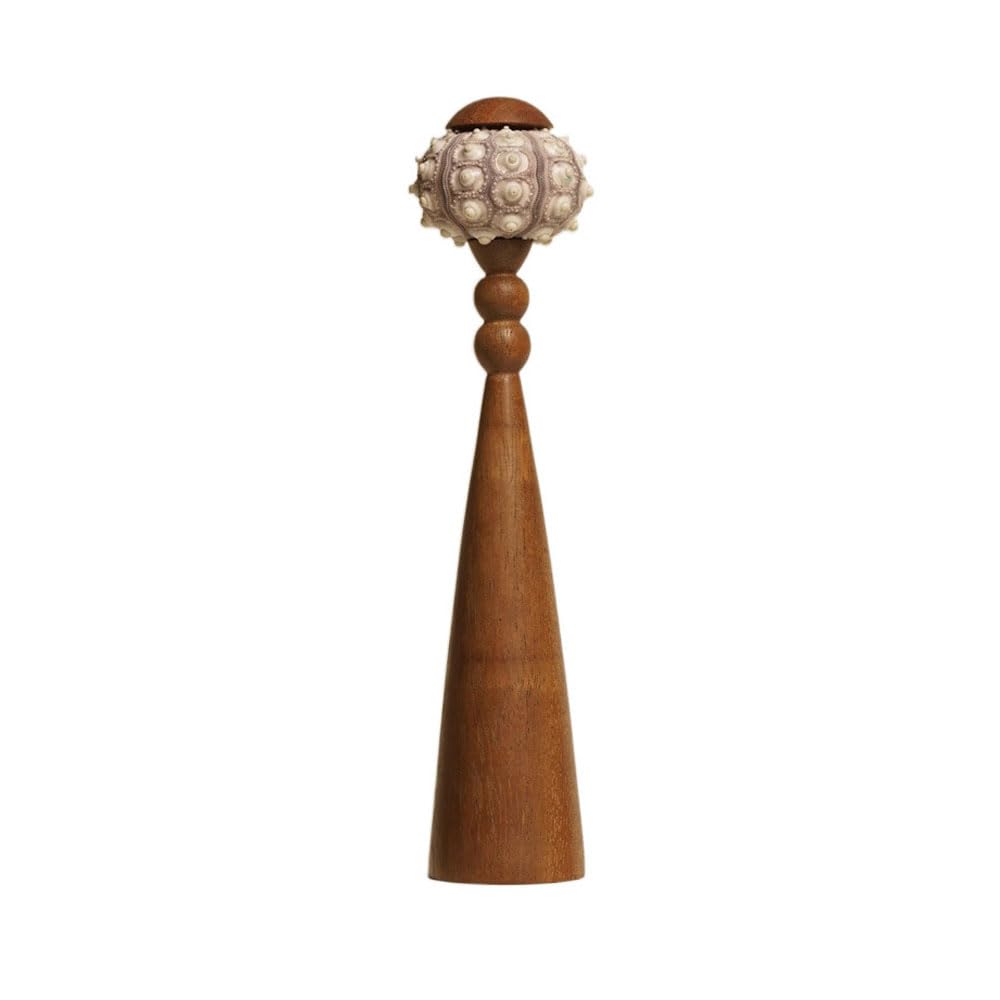 Klobvtt Sea Urchin Night Light Vintage Wood Nightstand Lamp Sea Urchin Beach Themed Bedside End Table Lamp, Rechargeable Beach Animal Night Lamp Desktop Lamps for Girl, Woman