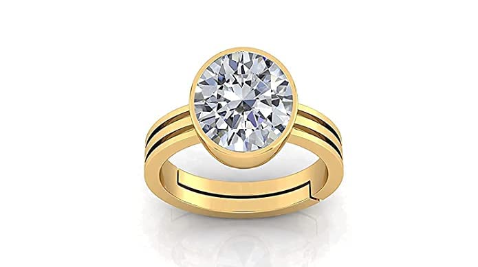 Bague plaqué or réglable et zircone blanche, le cadeau idéal