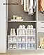 SONGMICS Schuhboxen, 8er Set, Schuh-Organizer aus Kunststoff, faltbar und stapelbar, für Schuhe bis Größe 46, transparent-weiß LSP08MWT