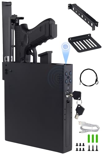 Gsodoolu Biometric Gun Safe for Handgun, Auto Sliding Door Hand