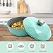 Neoflam Carat 2qt Ceramic Nonstick Low Stockpot Lid, Saute Pot, Casserole, Dutch, PFOA-Free, Cookware for Pasta, Oven Safe, Turquoise, 2 QT