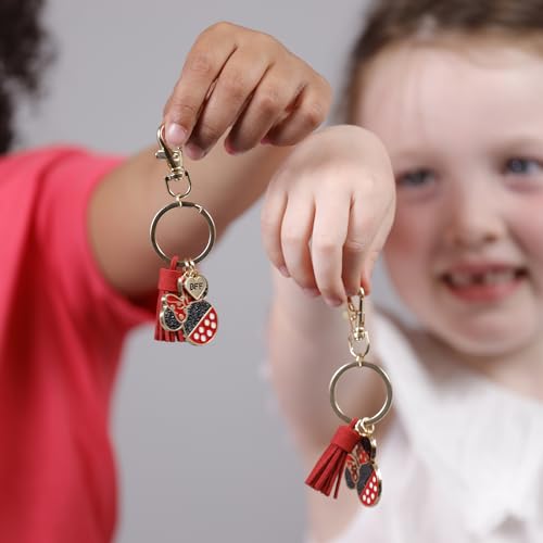 Disney Peers Hardy Minnie Mouse Red, Black and Gold BFF Keyring Set, Black, White & Red, One Size, Modern3