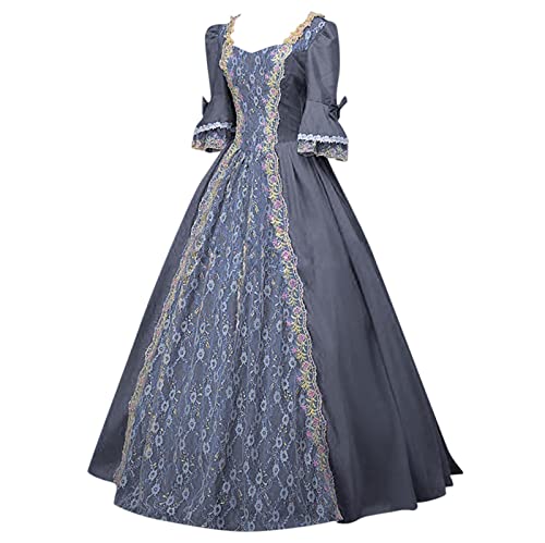 Bilqis Victorian Dress for Women 1800s Medieval Renaissance Dress Cocktail Party Ball Gown Corset Flare Sleeve Vintage Dress Early - Thumbnail 4