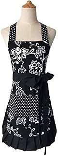 Cotton Fabric Women's Apron with 2 Pockets-Extra Long Ties, Home Baking or Kitchen