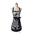 Cotton Fabric Women's Apron with 2 Pockets-Extra Long Ties, Home Baking or Kitchen Cooking, Graceful and Flirty, Black Style-3-Leeotia