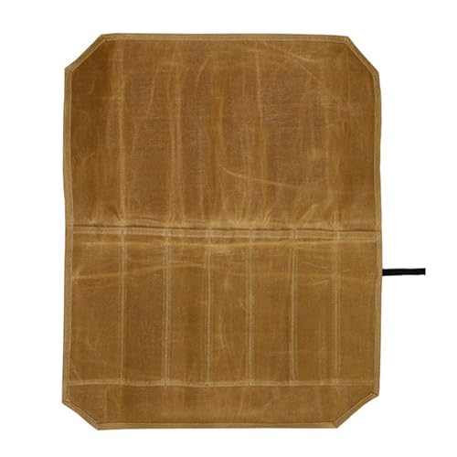 Luojuny Camping Cutter Roll Chef Sac de Rangement Portable Durable en Toile cirée Couverts Mallette à Outils pour Les Chefs Résistant aux Rayures Facile à Transporter Idéal étudiant culinaire K