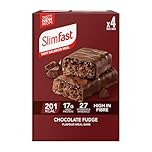 SlimFast Chocolate Fudge Meal Bar, 17 g Protein, 201 Calories, 27 Vitamins & Minerals, Have as a Meal Replacement for Weight Management or as a High-Protein Snack for Work, Gym & Travel, 4x60 g
