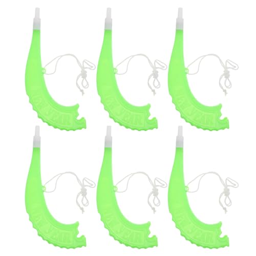 Kisangel 6Pcs Plastic Stadium Noise Makers, 8.6 Inch Handheld Trumpet Horns for Sports Events and Football Game Day, Loud Cheer Props for Parties and Celebrations, Green