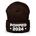Hogue WS LLC Mike Pompeo Hat (Embroidered Cuffed Beanie) 2024 Presidential Election Candidate Brown