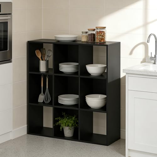 SageNest 9 Cube Storage Organizer, Reversible Bookcase Shelf, Open Cube Bookshelf, Large Modern Storage for Living Room, Bedroom & Office, Black by SageNest - Image 6