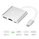 SALIDA DE VIDEO HDMI 4K - El adaptador Tipo C a HDMI admite la resolución de video de hasta 4K (3840X2160P / 30HZ) y es compatible con la mayoría de los televisores de alta definición, monitores, proyectores y otros dispositivos con puerto HDMI, que brinda video vívido, ultra HD, imágenes más nítidas y una mejor vista