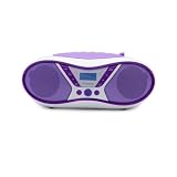 MOOOV Pop Purple, przenośny odtwarzacz CD, odtwarzanie CD-R/CD-RW/CD-MP3, radio FM, port USB, dźwięk stereo 6W, ergonomiczny uchwyt, zasilanie sieciowe lub baterie - 477404