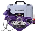 Double Sided Magnet Fishing Kit with Case - Strong Magnet for Magnet Fishing 2600 Pound Pull Neodymium Magnet for Heavy Duty Use | Includes a Durable 65 ft Rope and Carabiner, Gloves and Case