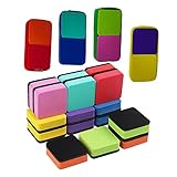 2-in-1 Dry Erase Erasers, Langqun 24 Pack Mini Magnetic Whiteboard Erasers,Chalkboard Erasers for School Classroom Teachers Supplies,Home,Office(8 Color)