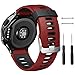 NotoCity Silicone Watch Band Replacement Solft Silicone Strap Compatible Forerunner 230/220/ 235/620/ 630/ 735XT-Red
