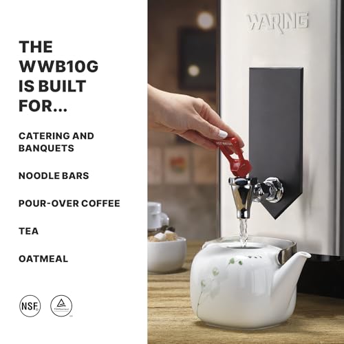 Image of Waring Hot Water Dispenser with 10-Gallon Capacity & 120V | 10-Gallon Capacity, Digital LCD Controls, 150-205F Temperature Range, Night Mode, for Restaurants & Catering Kitchens, 120V