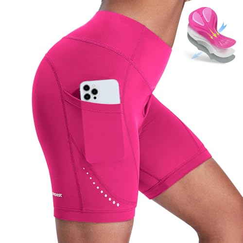 Nepest Radlerhose Damen Cycling Shorts Women mit Polster 4D Fahrradhose Polsterhose 4-Wege-Stretch Profi-Radhose Rennrad Hose Kurz Atmungsaktiv,S