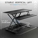 ERGOMAKER Height Adjustable Standing Desk Converter - 40"(101cm) Wide Platform Tabletop Workstation - Quick Sit to Stand Desk Riser for Dual Monitors Blcak