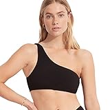 Seafolly Damen Active One Shoulder Bandeau Top Swimsuit Bikini, Sea Dive Schwarz, 38