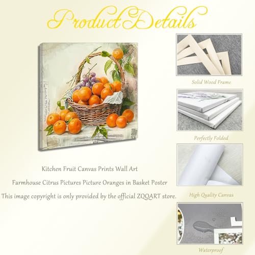 Tableau toile Oranges pour habiller un mur vide de cuisine - 7