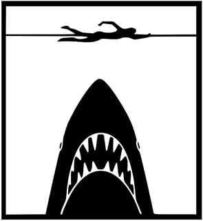 Jaws - Shark Decal Bumper Sticker, Auto Graphics Car Side Decals Stickers Windows, Cars, Trucks, Laptops