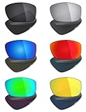 Mryok 6 Pairs Polarized Replacement Lenses for Electric EC-DC XL Sunglass - Stealth Black/Fire Red/Ice Blue/Silver Titanium/Emerald Green/24K Gold