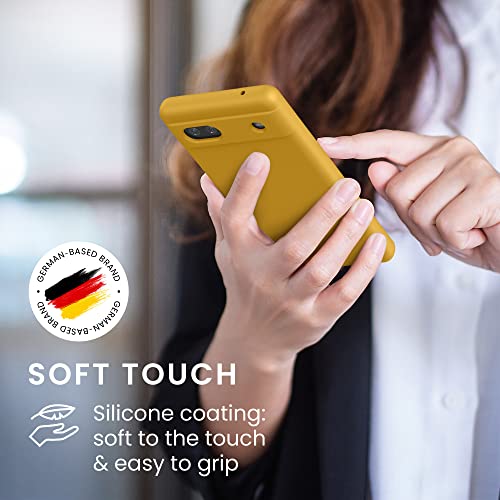 kwmobile Case Compatible with Google Pixel 6a Case - TPU Silicone Phone Cover with Soft Finish - Mango - Image 4