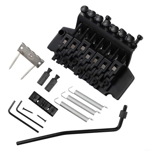 Chevalet de trémolo à 7 cordes à double verrouillage pour guitare électrique - Chevalet de rechange pour guitare électrique Floyd Rose - Pièces en métal - Espacement du support de montage : 85 mm