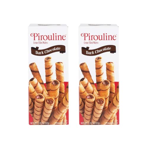 Pirouline Rolled Wafers – Dark Chocolate – Rolled Wafer Sticks, Crème Filled Wafers, Rolled Cookies For Coffee, Tea, Ice Cream, Snacks, Parties, Gifts, Valentine’s Day, And More – 3.25Oz Carton 2Pk #TOP4